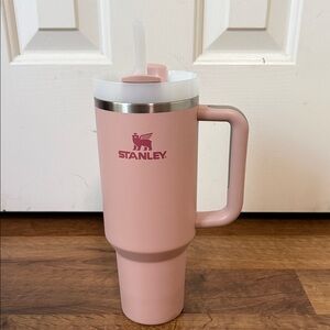 Stanley Pink Insulated Travel Tumbler with Handle and Straw